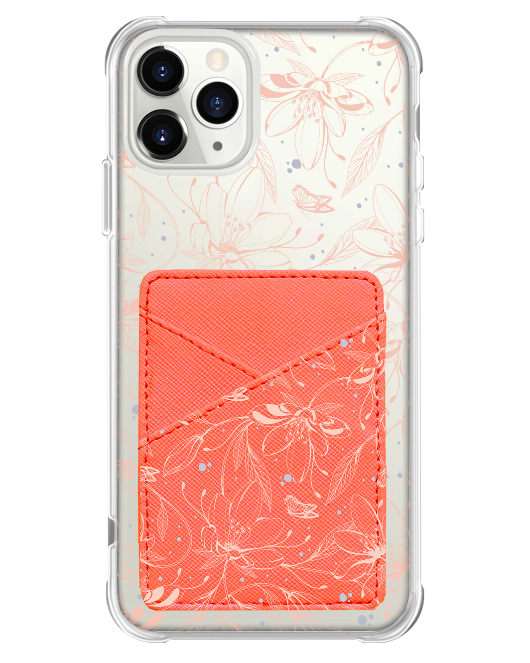 iPhone Phone Wallet Case - Sketchy Flower & Butterfly 1.0