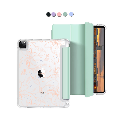 iPad Macaron Flip Cover - Sketchy Flower & Butterfly 1.0