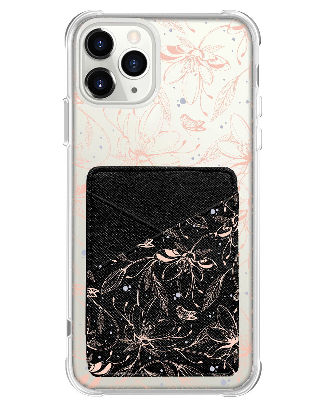 iPhone Phone Wallet Case - Sketchy Flower & Butterfly 1.0