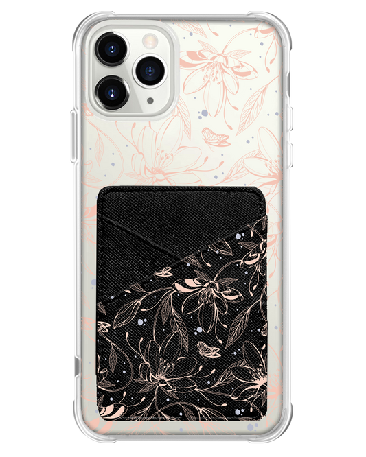 iPhone Phone Wallet Case - Sketchy Flower & Butterfly 1.0