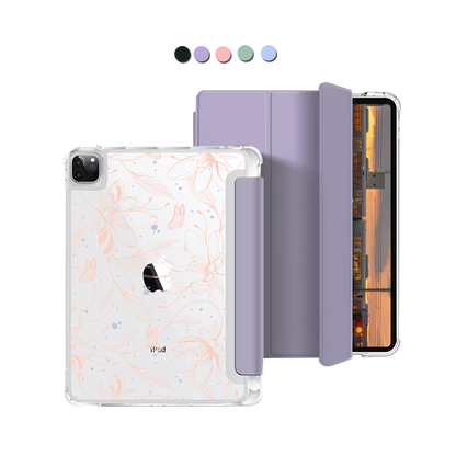 iPad Macaron Flip Cover - Sketchy Flower & Butterfly 1.0