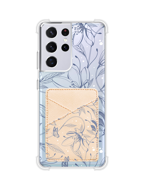 Android Phone Wallet Case - Sketchy Flower & Butterfly 2.0