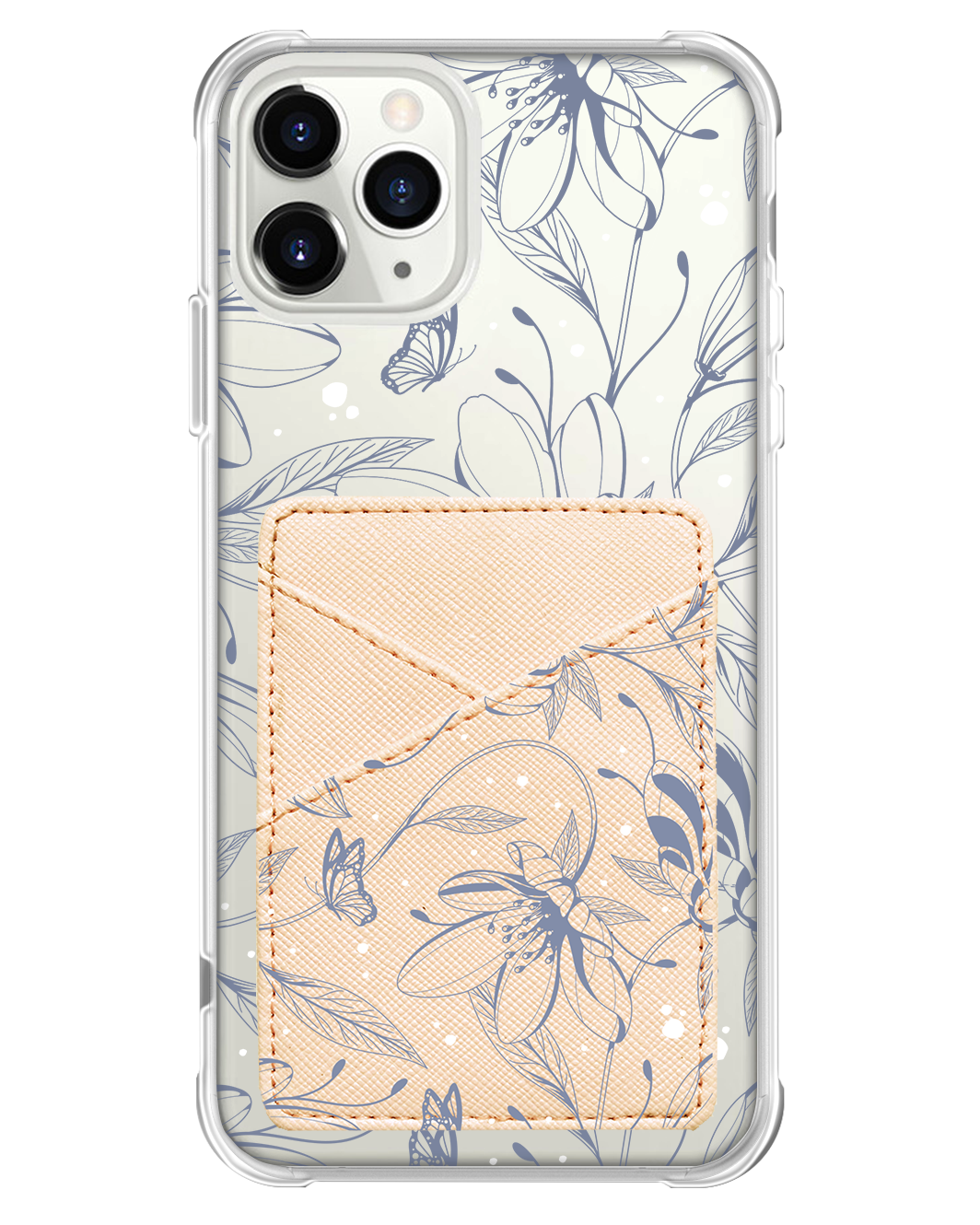 iPhone Phone Wallet Case - Sketchy Flower & Butterfly 2.0