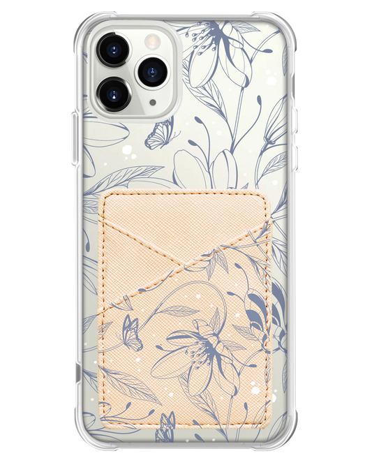 iPhone Phone Wallet Case - Sketchy Flower & Butterfly 2.0