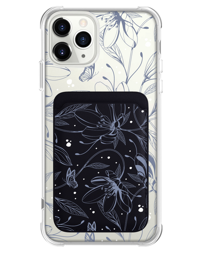 iPhone Magnetic Wallet Case - Sketchy Flower & Butterfly 2.0