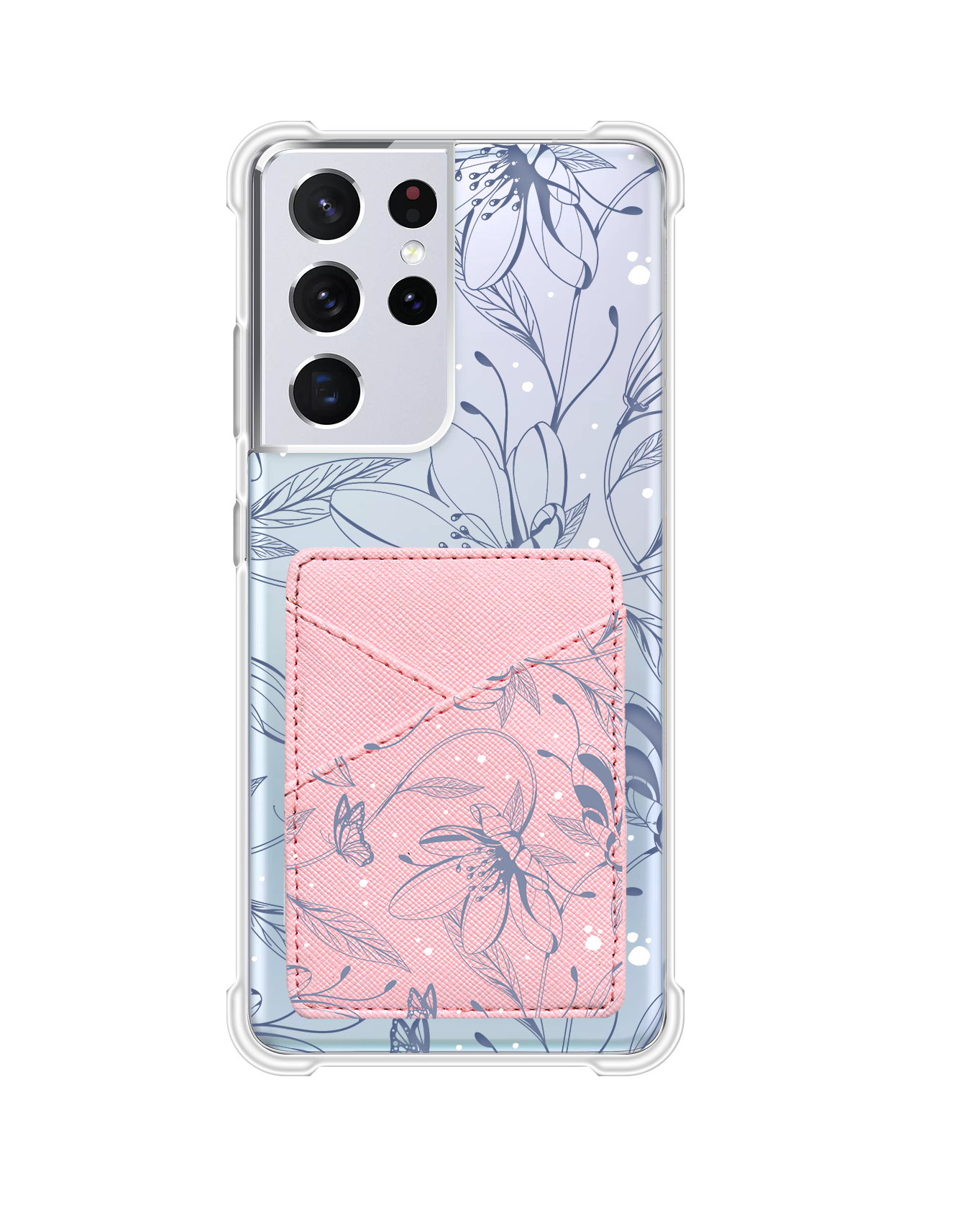 Android Phone Wallet Case - Sketchy Flower & Butterfly 2.0