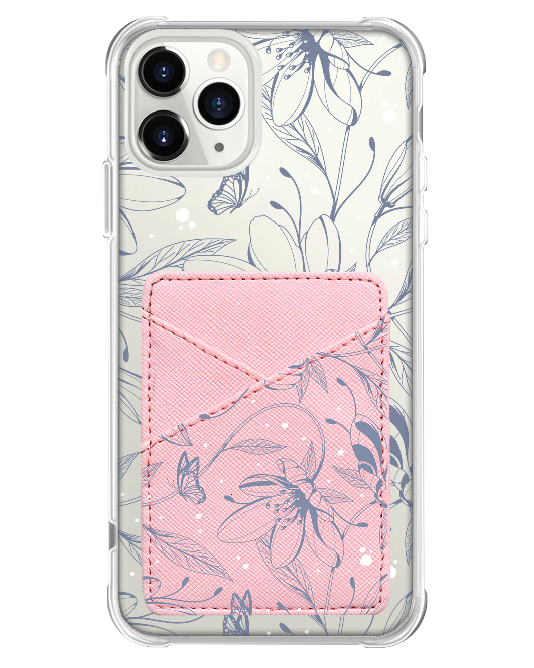 iPhone Phone Wallet Case - Sketchy Flower & Butterfly 2.0