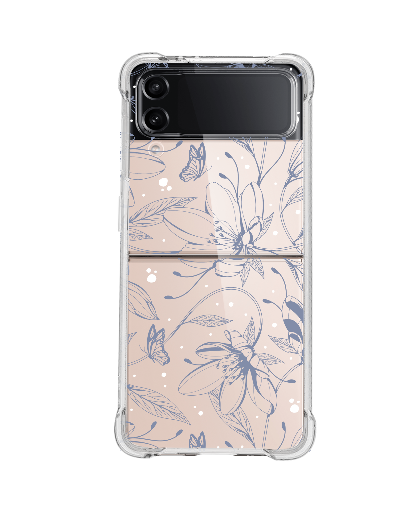 Android Flip / Fold Case - Sketchy Flower & Butterfly 2.0