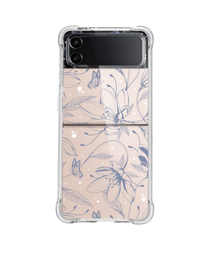 Android Flip / Fold Rearguard Hybrid - Sketchy Flower & Butterfly 2.0