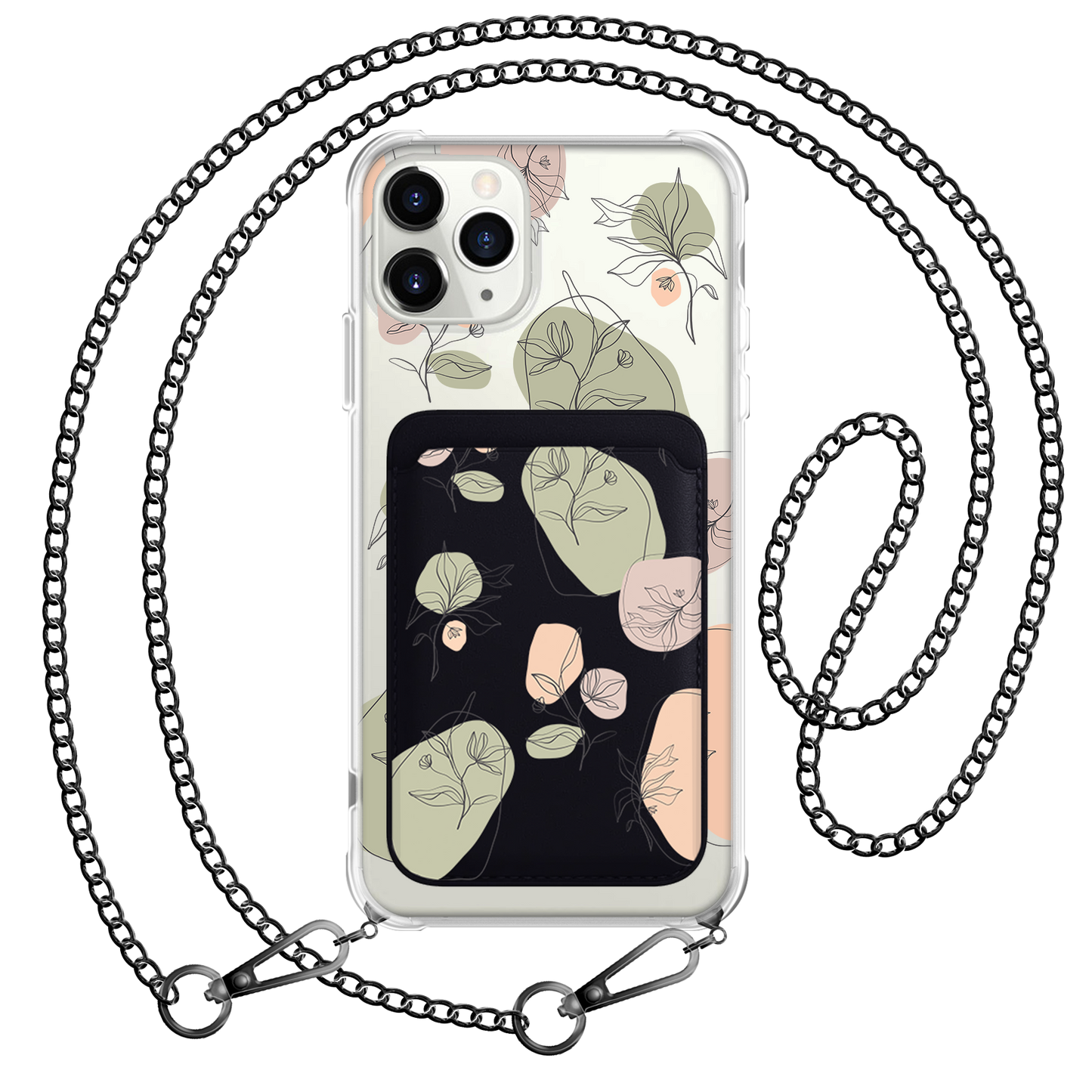 iPhone Magnetic Wallet Case - Sketchy Flowers