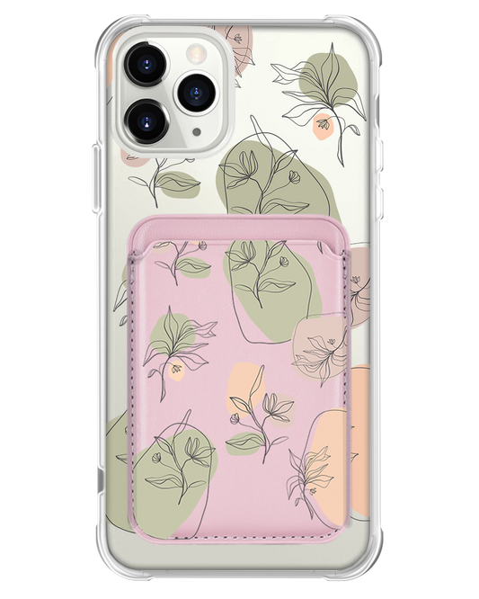 iPhone Magnetic Wallet Case - Sketchy Flowers
