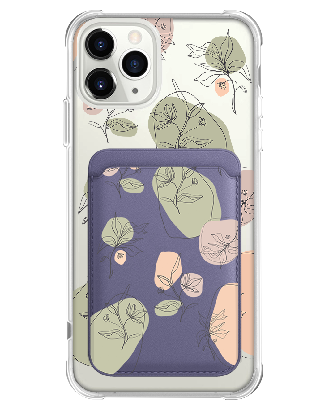 iPhone Magnetic Wallet Case - Sketchy Flowers