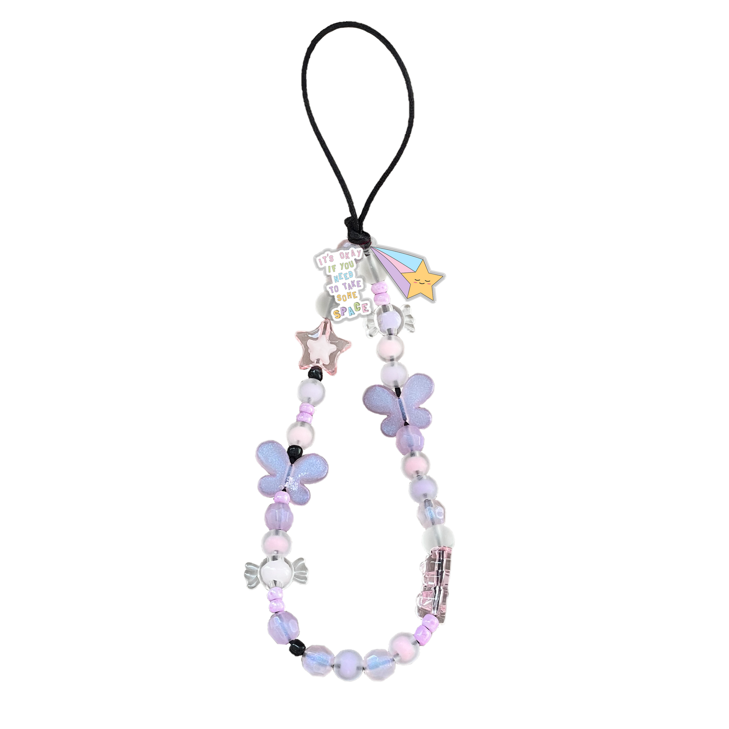 Beaded Strap with Acrylic Charm - Space