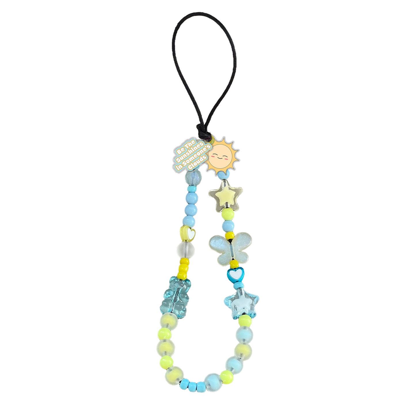 Beaded Strap with Acrylic Charm - Sunshine