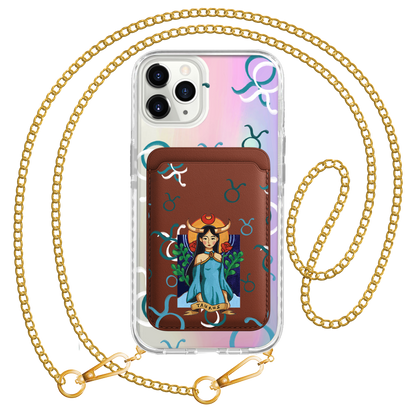 iPhone Magnetic Wallet Holo Case - Taurus
