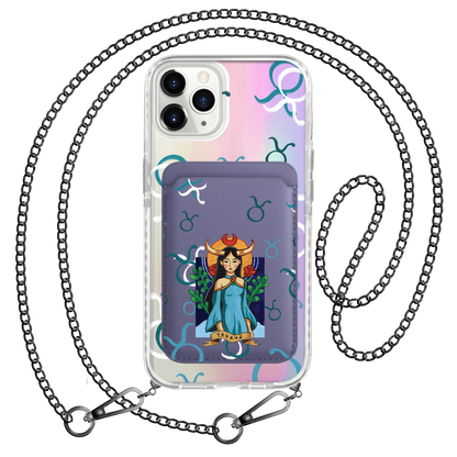 iPhone Magnetic Wallet Holo Case - Taurus
