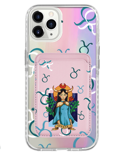 iPhone Magnetic Wallet Holo Case - Taurus