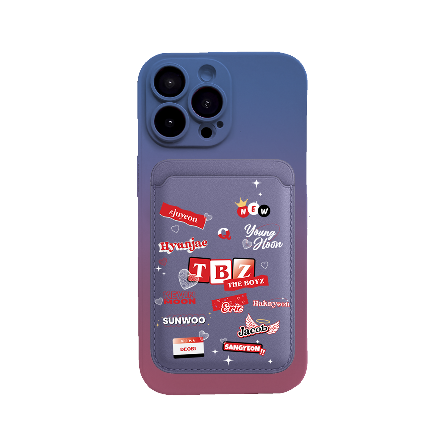 iPhone Magnetic Wallet Silicone Case - The Boyz Sticker Pack