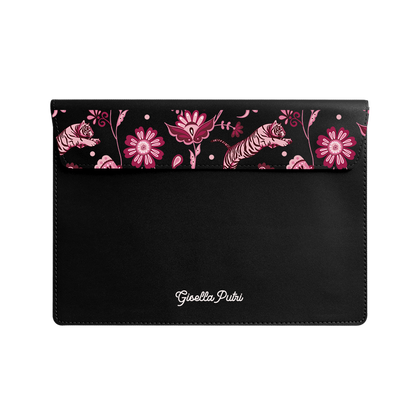 Vegan Leather Sleeve - Tiger & Floral 2.0