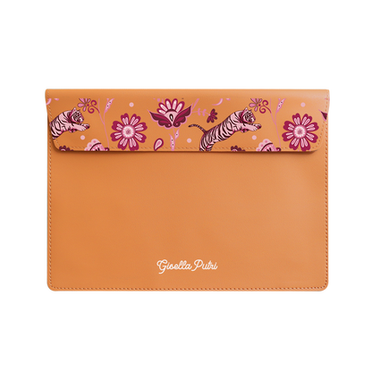 Vegan Leather Sleeve - Tiger & Floral 2.0