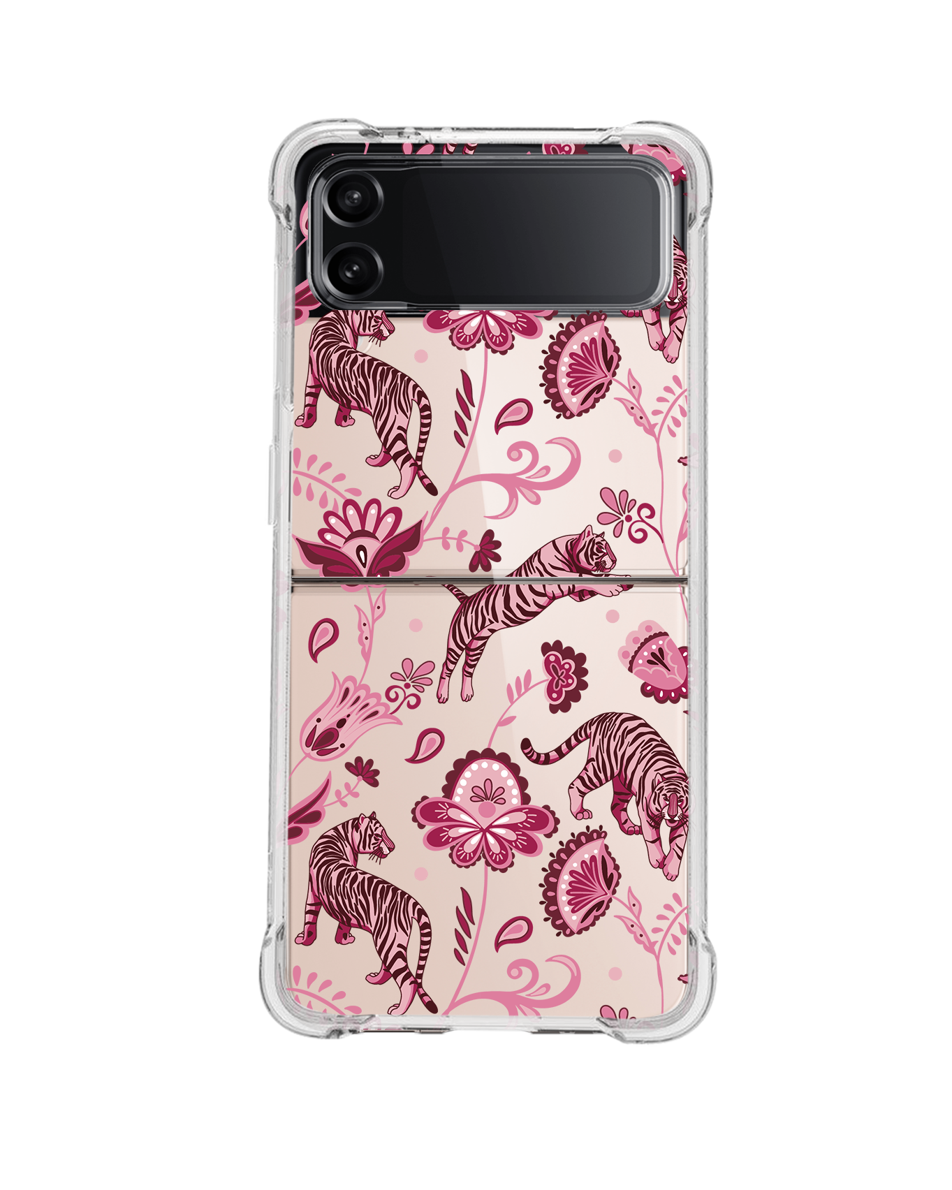 Android Flip / Fold Case - Tiger & Floral 2.0