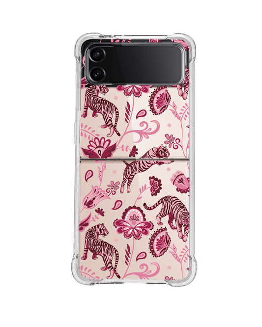 Android Flip / Fold Case - Tiger & Floral 2.0