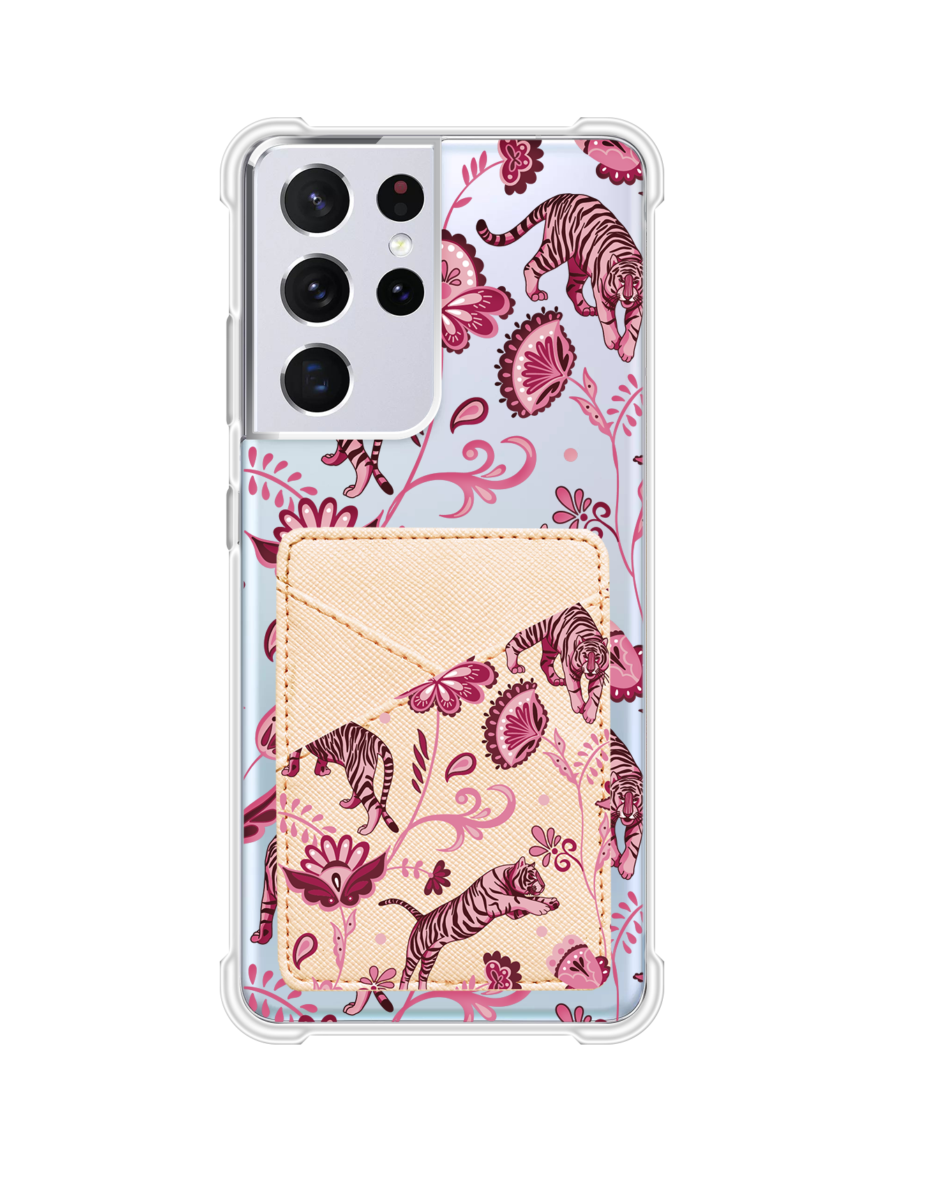 Android Phone Wallet Case - Tiger & Floral 2.0