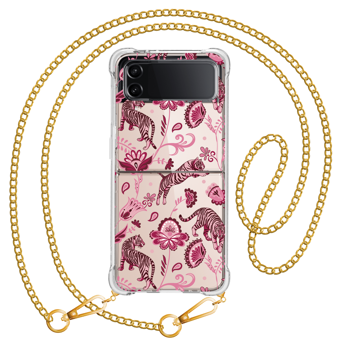 Android Flip / Fold Case - Tiger & Floral 2.0