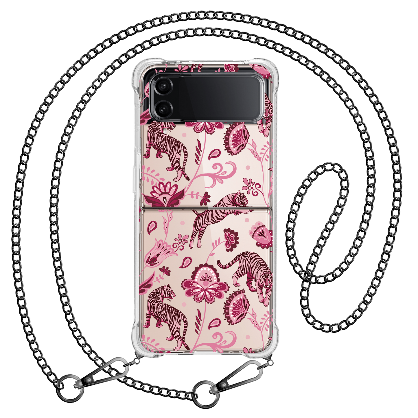 Android Flip / Fold Case - Tiger & Floral 2.0