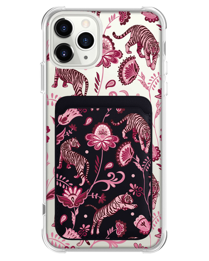 iPhone Magnetic Wallet Case - Tiger & Floral 2.0