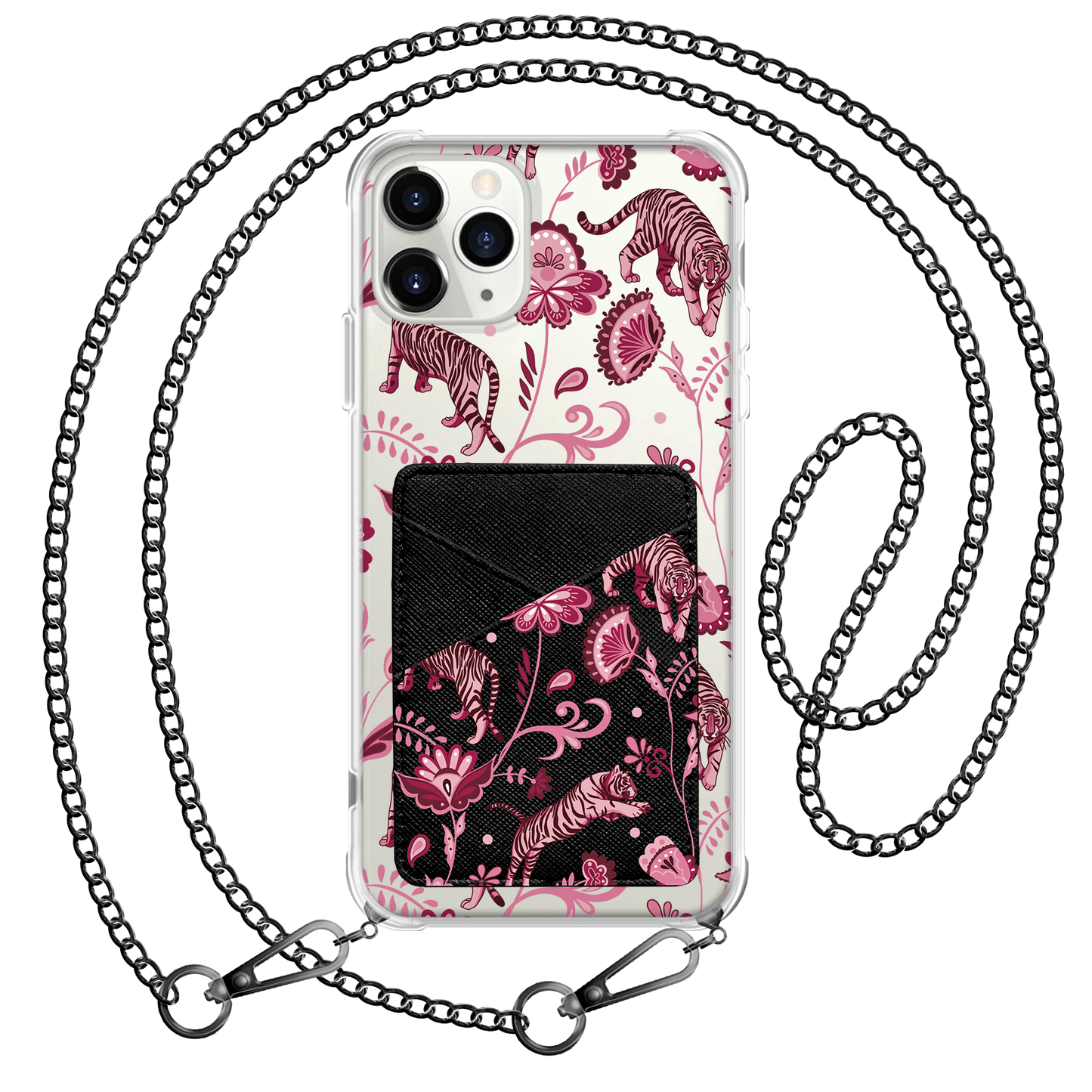 iPhone Phone Wallet Case - Tiger & Floral 2.0