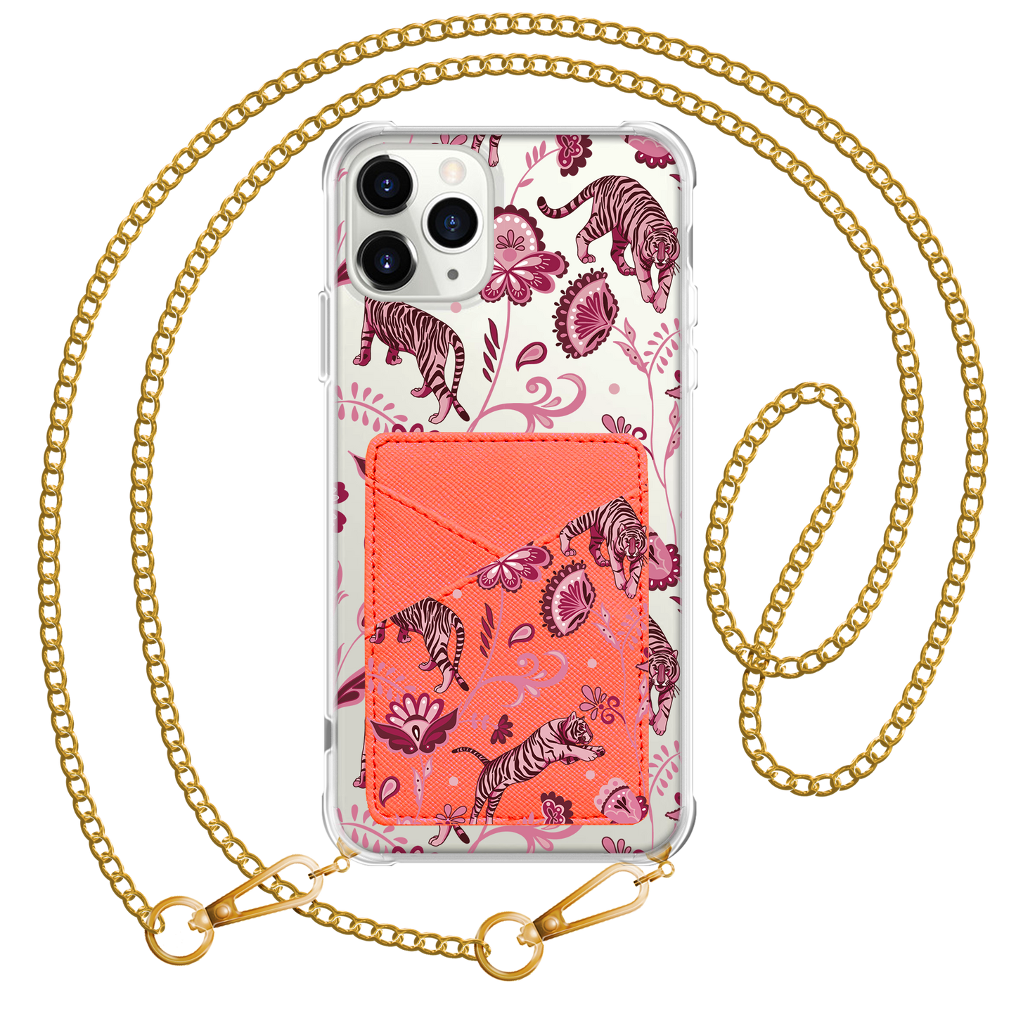 iPhone Phone Wallet Case - Tiger & Floral 2.0