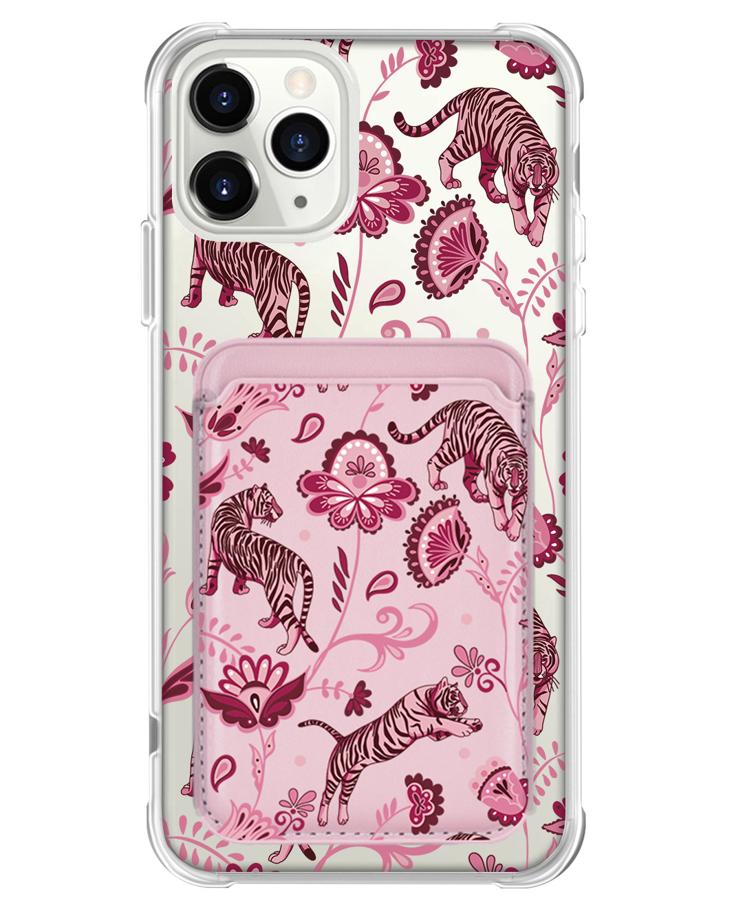 iPhone Magnetic Wallet Case - Tiger & Floral 2.0