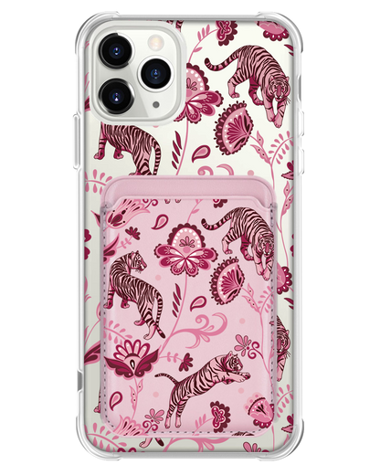 iPhone Magnetic Wallet Case - Tiger & Floral 2.0
