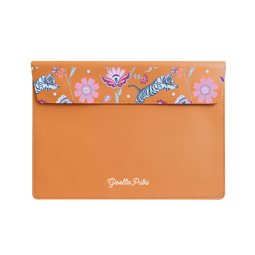 Vegan Leather Sleeve - Tiger & Floral 3.0