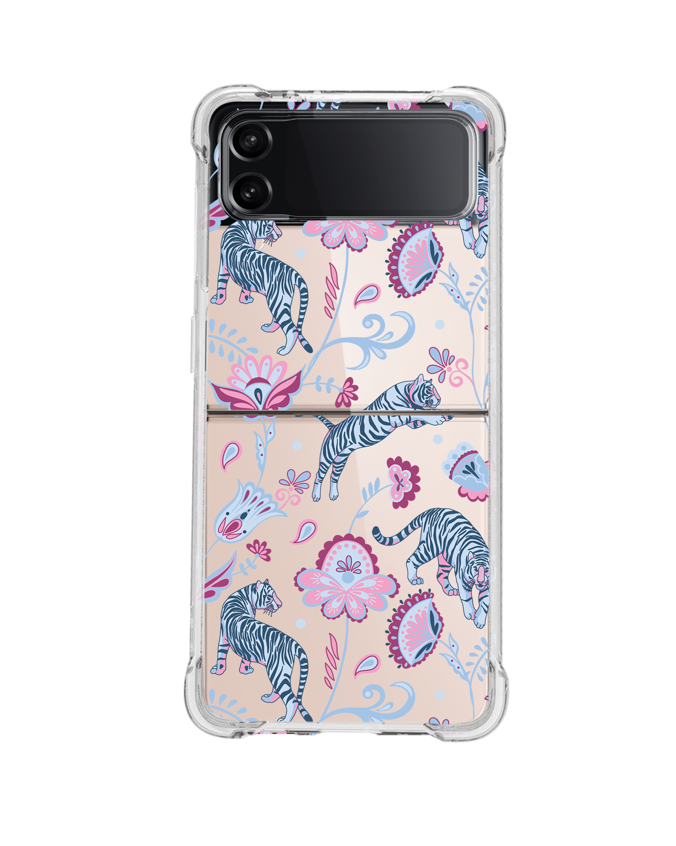 Android Flip / Fold Case - Tiger & Floral 3.0