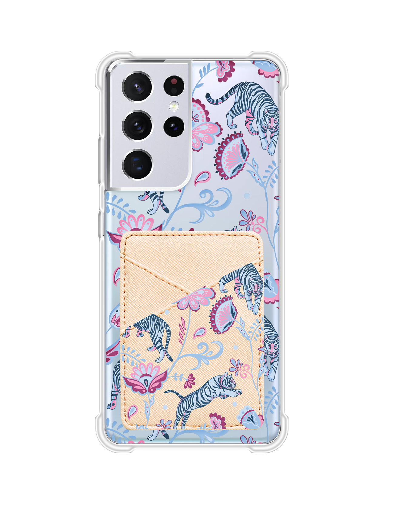 Android Phone Wallet Case - Tiger & Floral 3.0