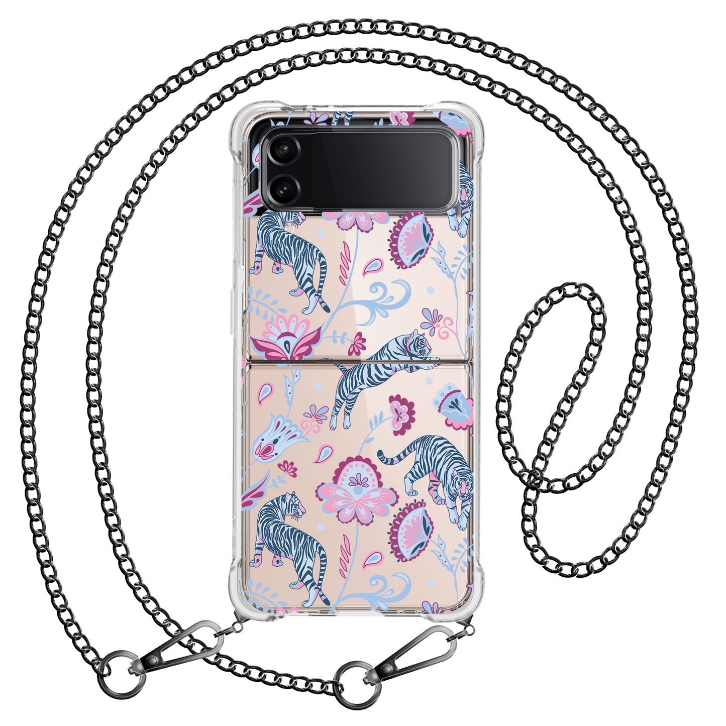 Android Flip / Fold Case - Tiger & Floral 3.0