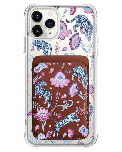 iPhone Magnetic Wallet Case - Tiger & Floral 3.0