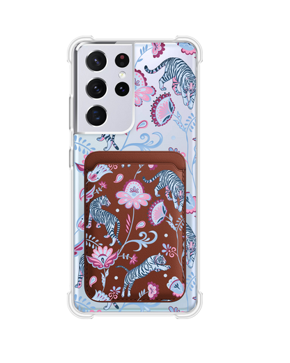Android Magnetic Wallet Case - Tiger & Floral 3.0