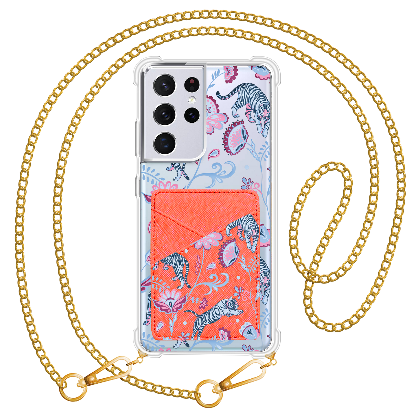 Android Phone Wallet Case - Tiger & Floral 3.0