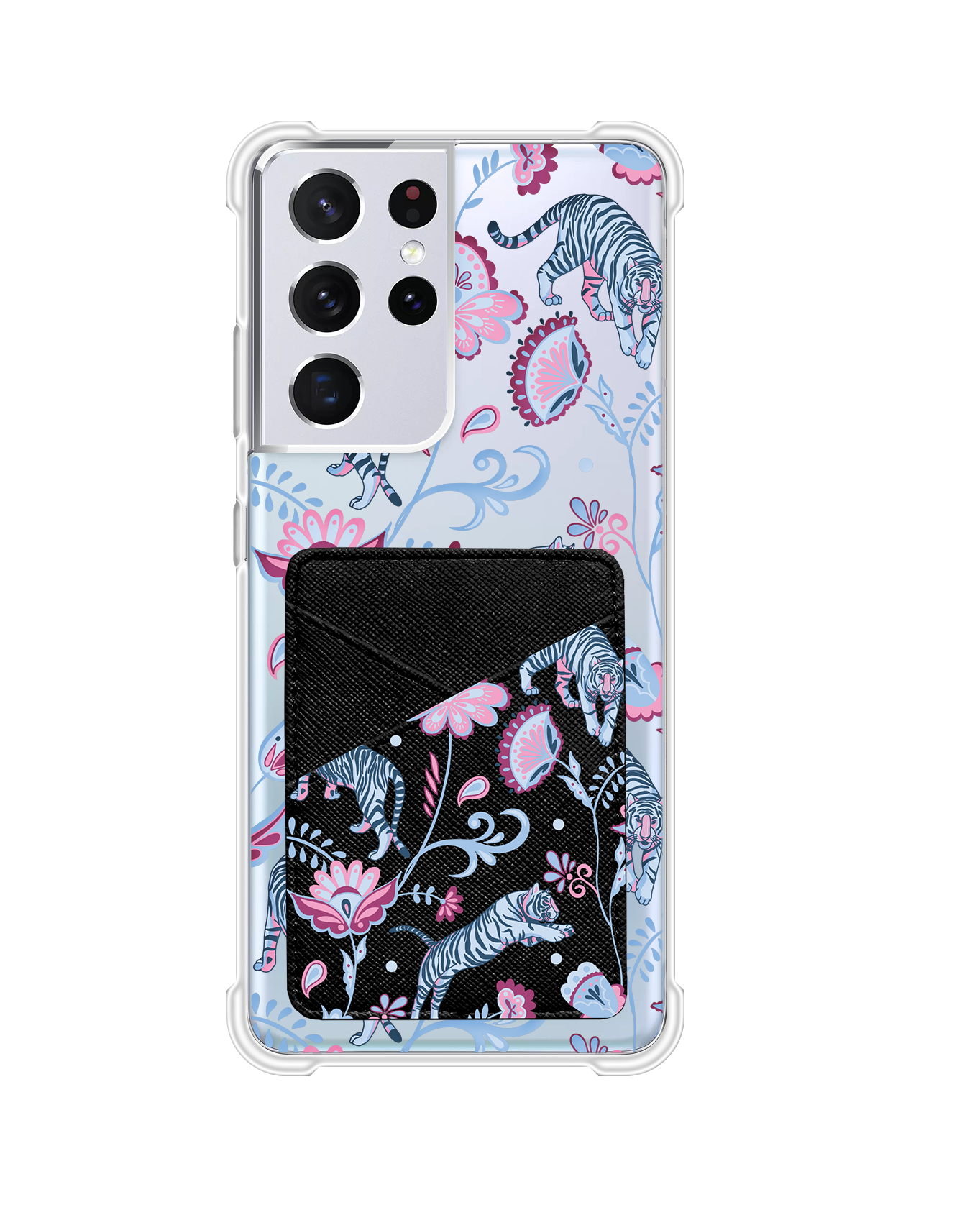 Android Phone Wallet Case - Tiger & Floral 3.0