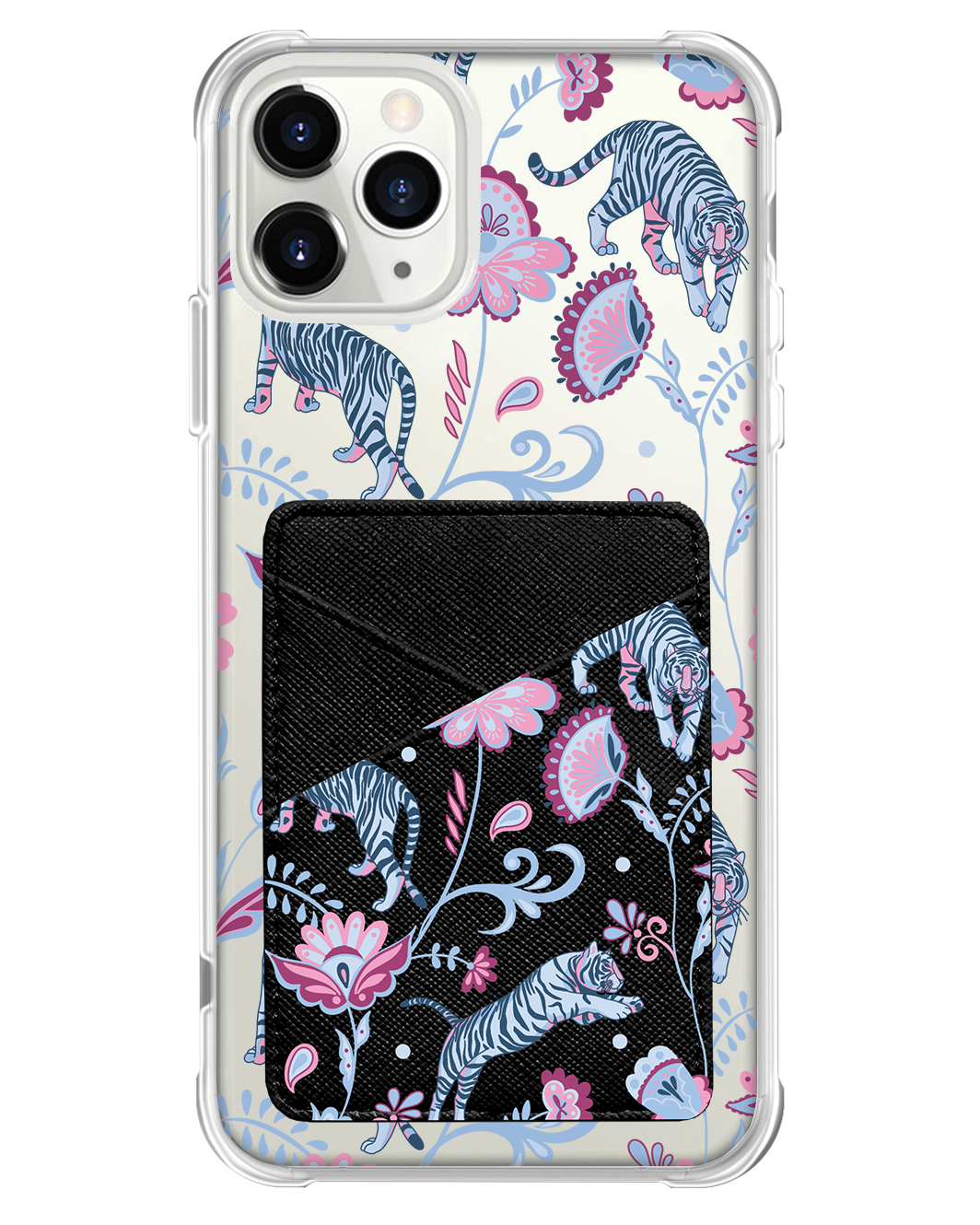 iPhone Phone Wallet Case - Tiger & Floral 3.0