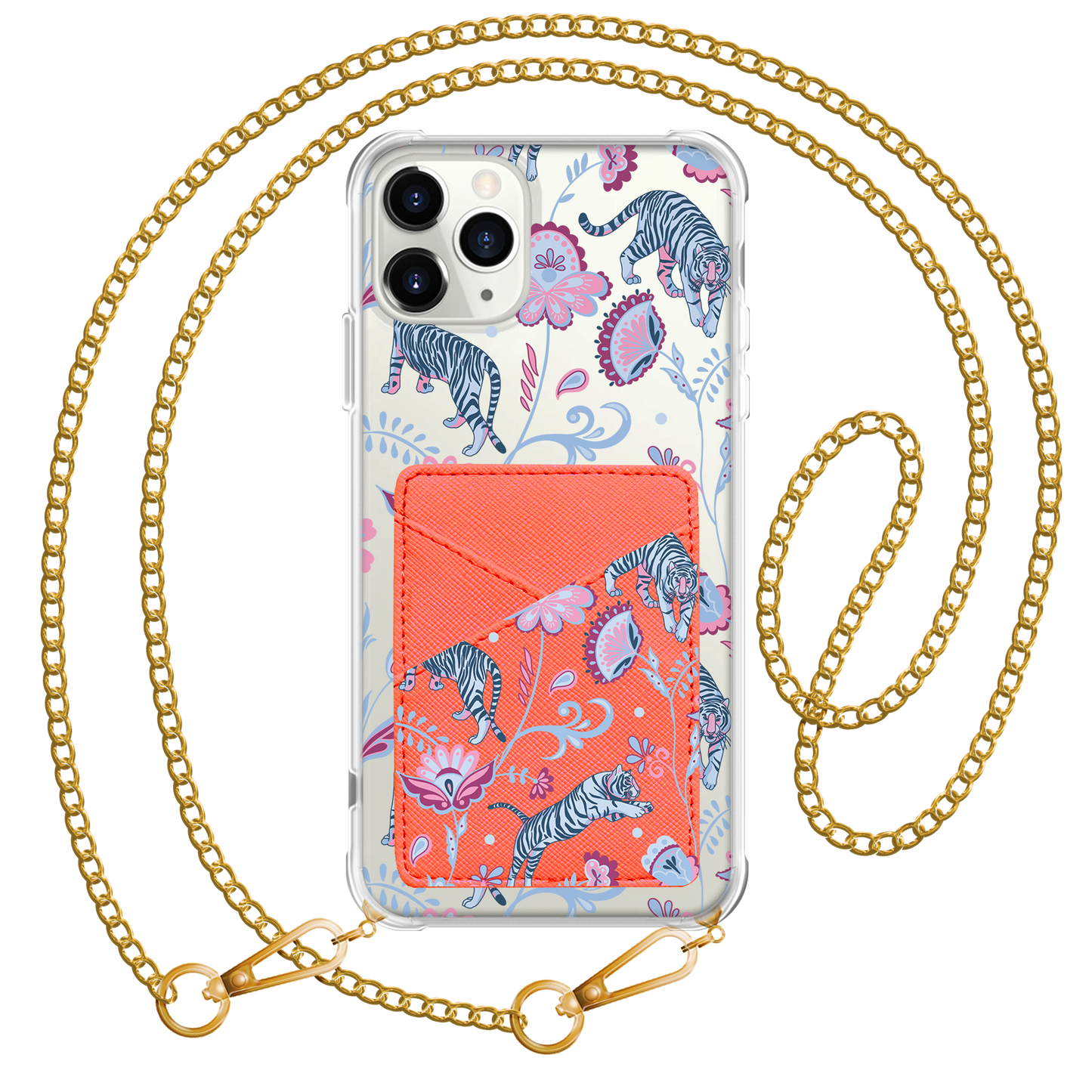 iPhone Phone Wallet Case - Tiger & Floral 3.0