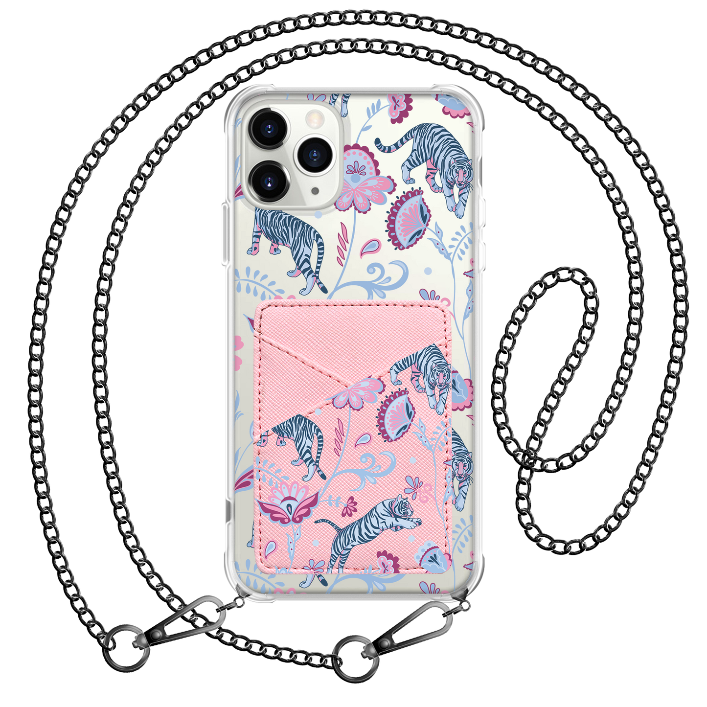 iPhone Phone Wallet Case - Tiger & Floral 3.0