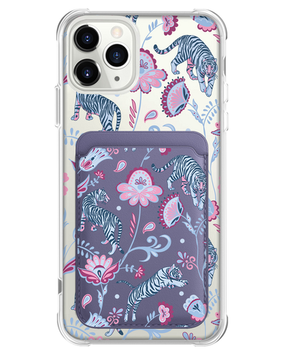 iPhone Magnetic Wallet Case - Tiger & Floral 3.0