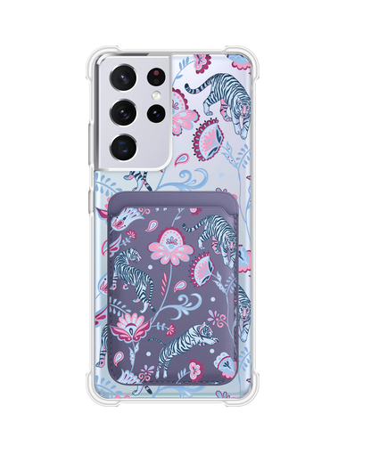 Android Magnetic Wallet Case - Tiger & Floral 3.0