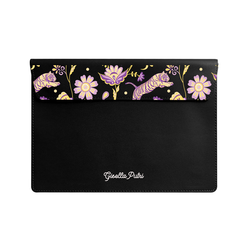 Vegan Leather Sleeve - Tiger & Floral 4.0