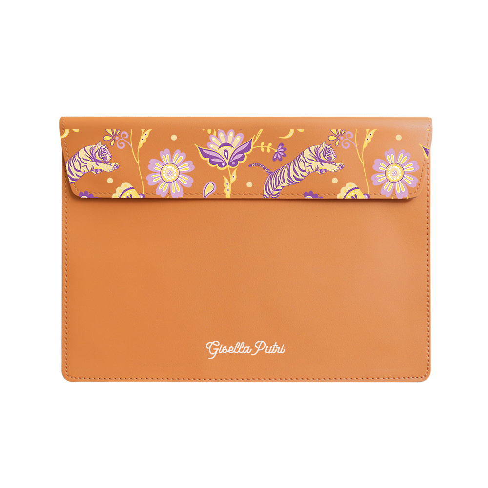 Vegan Leather Sleeve - Tiger & Floral 4.0