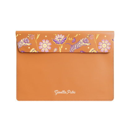 Vegan Leather Sleeve - Tiger & Floral 4.0